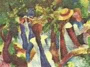 flickor under trad August Macke